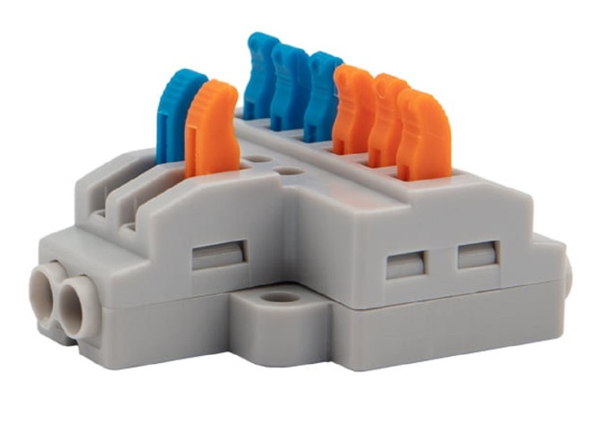 Клемма REXANT СМК 2x3 проходная разветвительная 2 полюса, с монтажной пл 07-5234-05 - изображение 3