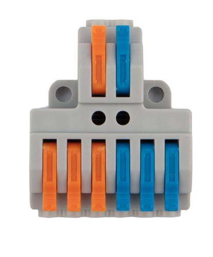 Клемма REXANT СМК 2x3 проходная разветвительная 2 полюса, с монтажной пл 07-5234-05 - изображение 4