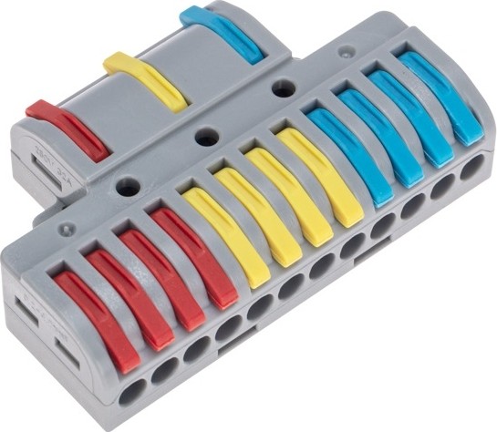 Клемма REXANT СМК 3х4 3 полюса, с монтажной площадкой (блистер 4 шт/уп) 07-5248-4