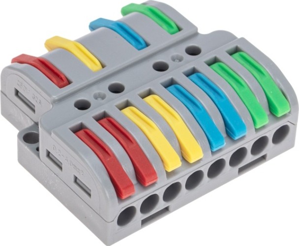 Клемма REXANT СМК 4х2 4 полюса, с монтажной площадкой (блистер 4 шт/уп) 07-5247-4