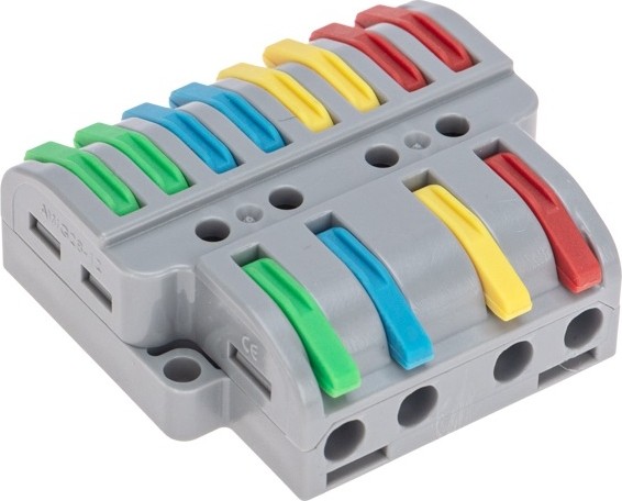 Клемма REXANT СМК 4х2 4 полюса, с монтажной площадкой (блистер 4 шт/уп) 07-5247-4 - изображение 2