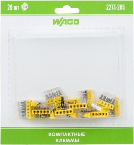 Клемма WAGO 07-5134-20 5-проводная до 2,5 мм², (20 шт/уп)