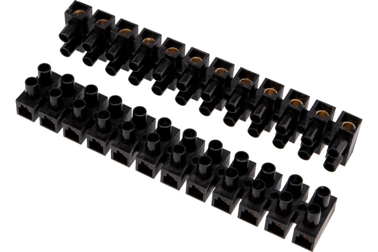 Клеммная колодка REXANT 07-5035-2 ( уп. 10 штук ) винтовая КВ-35 (10-35 мм²), ток 80А, черная (ЗВИ) 07-5035-2