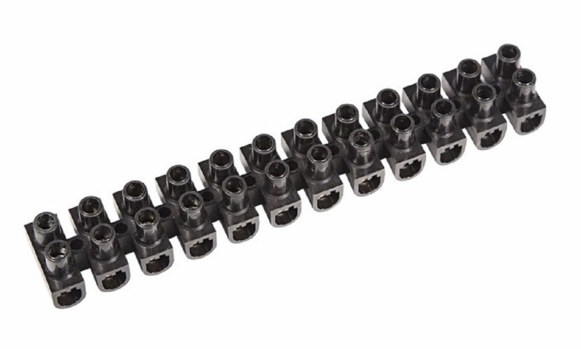 Клеммная колодка REXANT 07-5014-2 ( уп. 10 штук ) винтовая КВ-14 (6-14 мм²), ток 20А, черная (ЗВИ) 07-5014-2