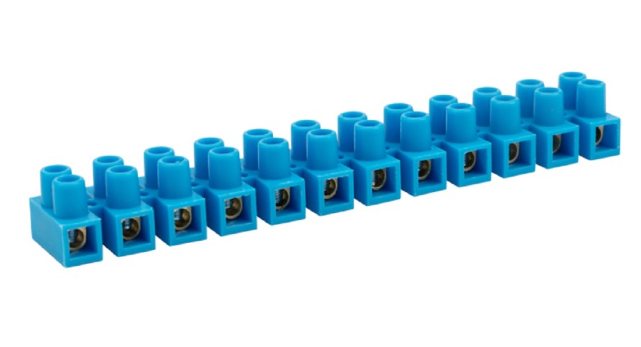 Клеммная колодка REXANT 07-5014-4 винтовая КВ-14 6-14, ток 20А, синяя, 10шт/уп