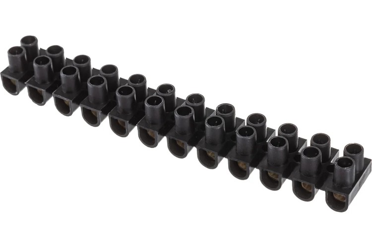 Клеммная колодка REXANT 07-5006-2 ( уп. 10 штук ) винтовая КВ- 6 (2,5-6 мм²), ток 6А, черная (ЗВИ) 07-5006-2