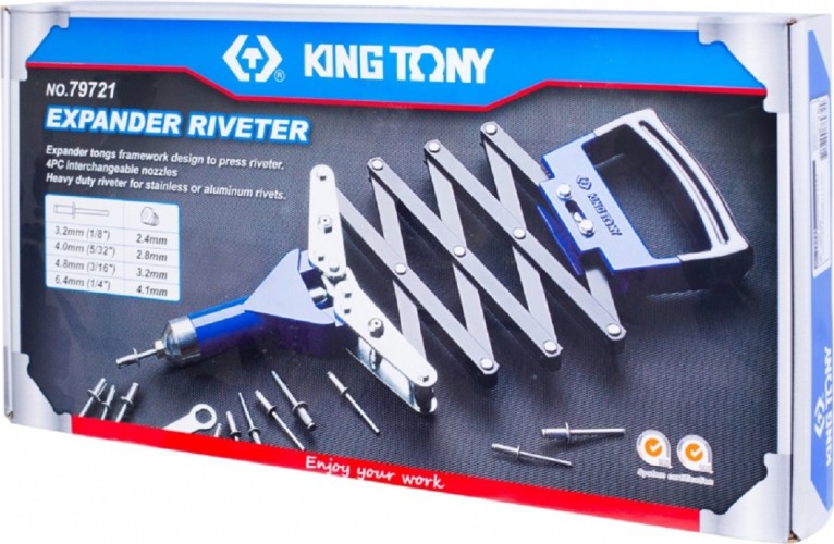 Клепальник KING TONY 79721 3,2-6,4 мм, "гармошка" - изображение 3