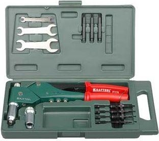 Клепальник KRAFTOOL "Combo3-M6" поворотный 0-360°, в кейсе 31178, резьбовые м3-м6, 31178_z01