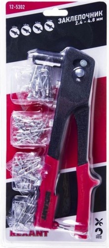 Клепальник REXANT 12-5302 2,4-4,8 мм, 240 мм, 60 заклепок в комплекте - изображение 2