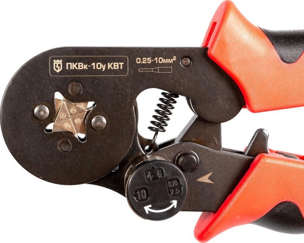 Клещи для опрессовки кабельных наконечников КВТ ПКВк-10у 78863 - изображение 3