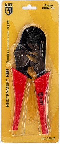 Клещи для опрессовки кабельных наконечников КВТ ПКВк-16 54549 - изображение 2