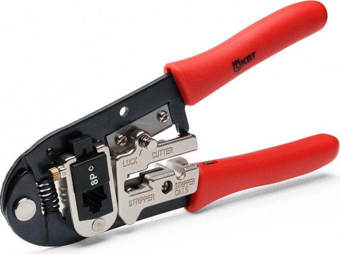 Клещи для опрессовки кабельных наконечников КВТ JT-01 55928