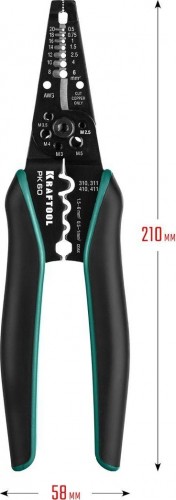 Клещи для снятия изоляции KRAFTOOL PK-60 многофункциональные, 0.5-6 мм2 22658 - изображение 2