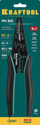 Клещи для снятия изоляции KRAFTOOL PK-60 многофункциональные, 0.5-6 мм2 22658 - изображение 3