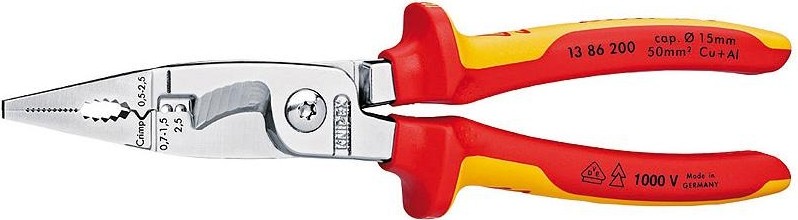Клещи электромонтажные диэлектрические KNIPEX 1386200 200 мм KN-1386200
