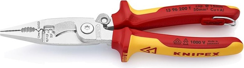 Клещи электромонтажные диэлектрические KNIPEX 1396200T 200 мм KN-1396200T