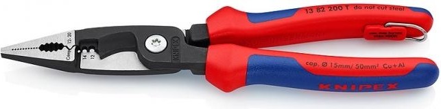 Клещи электромонтажные KNIPEX 1382200T 200 мм со страховочным креплением KN-1382200T