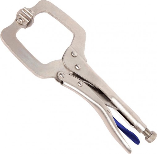 Клещи фиксирующие WORKPRO WP231031 с-образные c поворотными упорами 160мм