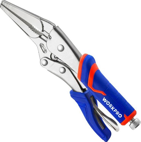 Клещи фиксирующие WORKPRO WP231076 с длинными носами 230мм pro