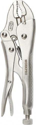 Клещи фиксирующие WORKPRO WP231057 с изогнутыми зажимами 130мм