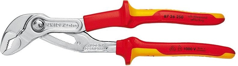 Клещи переставные диэлектрические KNIPEX 8726250 1000 V, 250 мм, "COBRA" KN-8726250