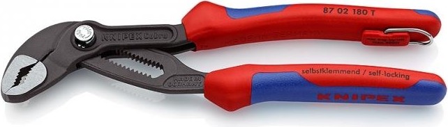Клещи переставные KNIPEX "COBRA" 8702180T 180 мм со страховочным креплением KN-8702180T