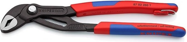 Клещи переставные KNIPEX "COBRA" 8702250T 250 мм со страховочным креплением KN-8702250T