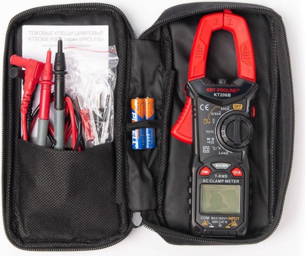 Клещи токоизмерительные КВТ KT206B kt "proline" цифровые 79130 - изображение 3