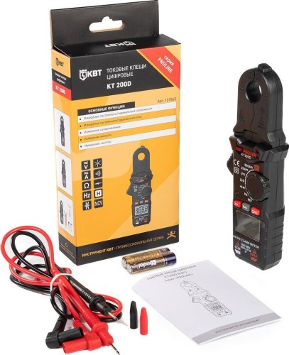 Клещи токоизмерительные КВТ КТ 200D PROLINE цифровые 101563 - изображение 5