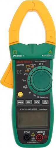 Клещи токоизмерительные MASTECH MS2138 + постоянный ток 13-1311