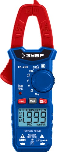 Клещи токоизмерительные ЗУБР ТК200 цифровые 59828