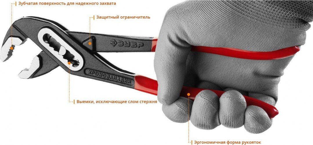 Клещи ЗУБР МАСТЕР переставные сr-v, высокомощный коробчатый шарнир,  2242-24_z01 - изображение 4