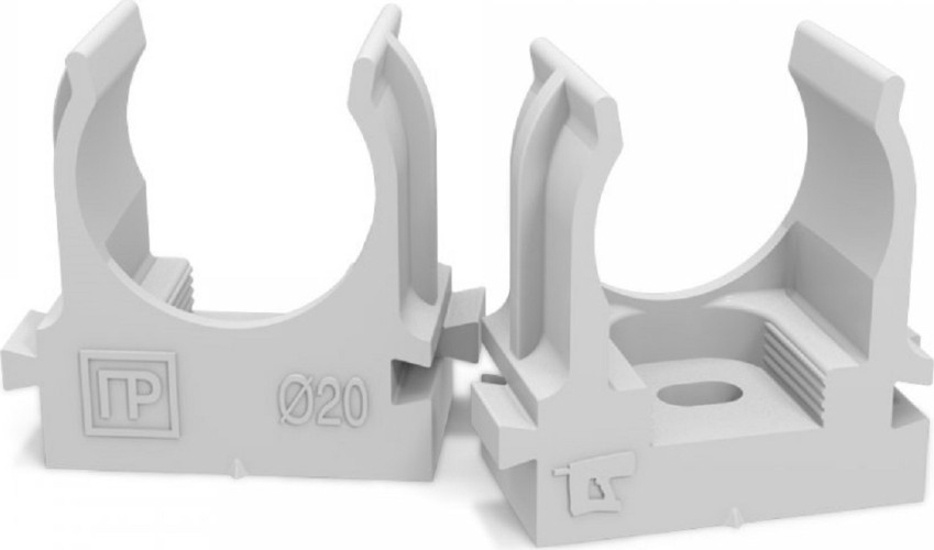 Клипса для труб ПРОМРУКАВ PR13.0120 для монтажного пистолета серая в П/Э Д20, 100 шт - изображение 2