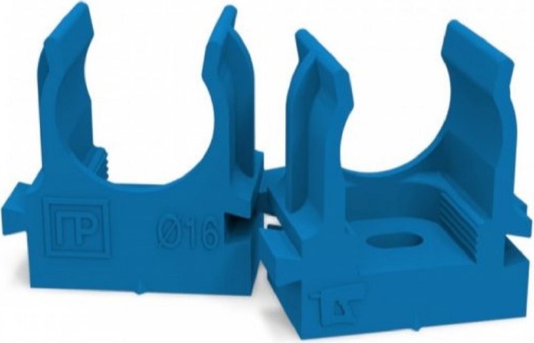 Клипса для труб ПРОМРУКАВ PR13.0143 для монтажного пистолета синяя Д16, 100шт
