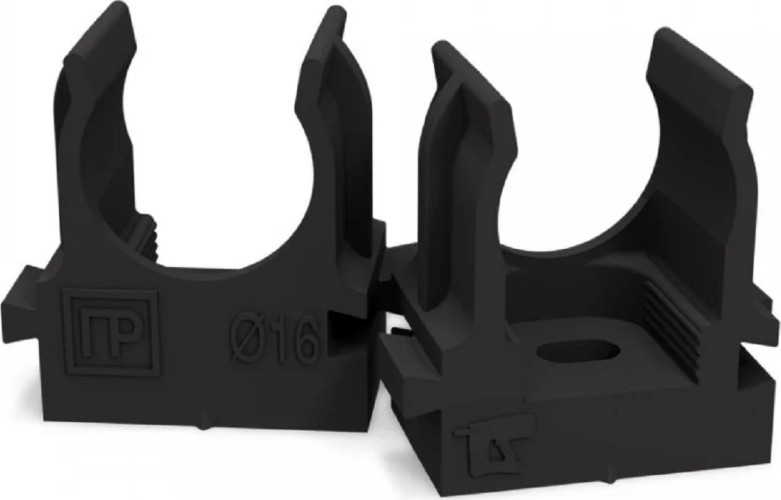 Клипса для труб ПРОМРУКАВ PR13.0131 для монтажного пистолета черная в П/Э Д16, 100 шт