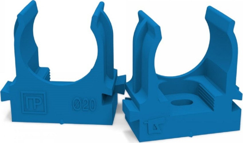 Клипса для труб ПРОМРУКАВ PR13.0144 для монтажного пистолета синяя Д20, 100шт