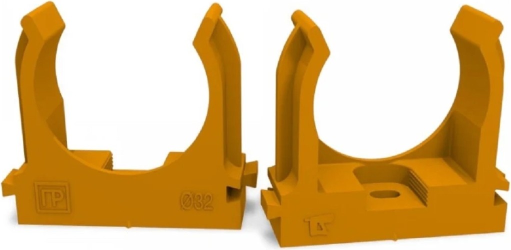 Клипса для труб ПРОМРУКАВ PR13.0154 для монтажного пистолета оранжевая Д32, 25шт