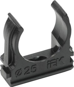 Клипса IEK CF25 для труб с защелкой черн.  CTA10D-CF25-K02-100