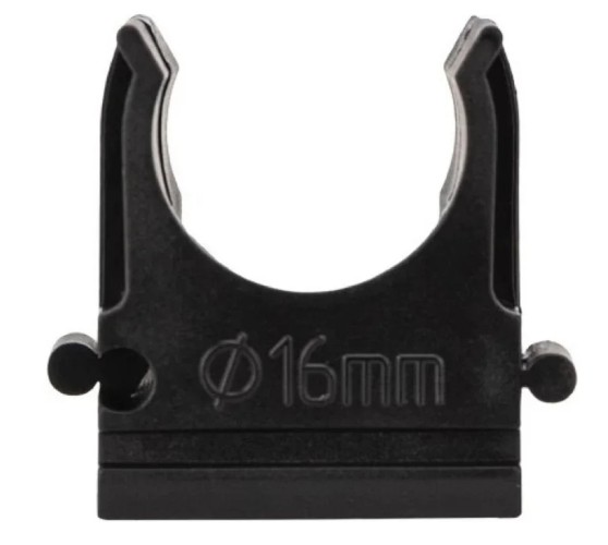 Клипса REXANT 28-0116-5 для трубы ø16мм черная (10 шт/уп)