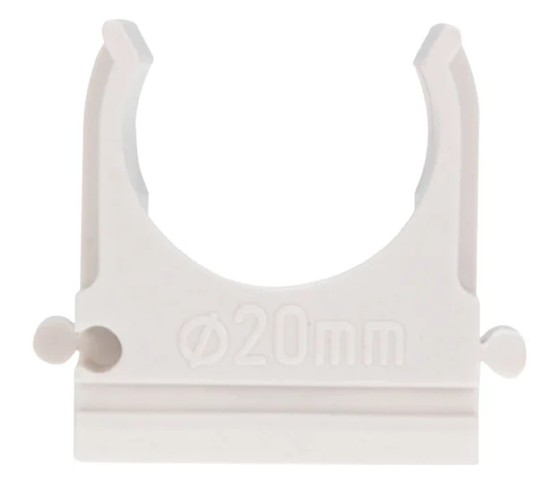 Клипса REXANT 28-0120-6 для трубы ø20мм, белая (100 шт/уп) - изображение 2