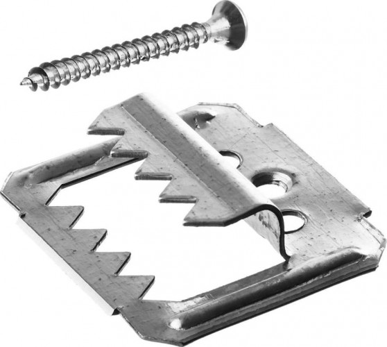 Кляймер ЗУБР У2 усиленный для вагонки 5 мм, 50 шт. с саморезами 30755-05