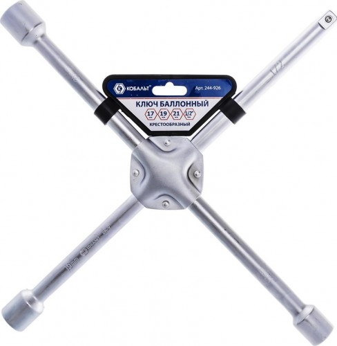 Ключ баллонный Кобальт 244-926 крестообразный 17,19,21, 1/2", 400 мм, cr-v