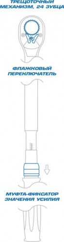 Ключ динамометрический KING TONY серии "EXACT" 3/4", 200 - 1000 Hм 34662-3DG 34662-3DG - изображение 2