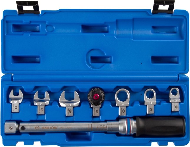 Ключ динамометрический KING TONY "FIT" 9х12 мм, 10-60 Hм, с набором насадок 10-17 мм, кей 345104D08MR