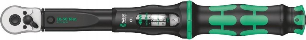 Ключ динамометрический WERA Click-Torque C 1 1/2" DR, 10-50 Нм, 360 мм WE-075620