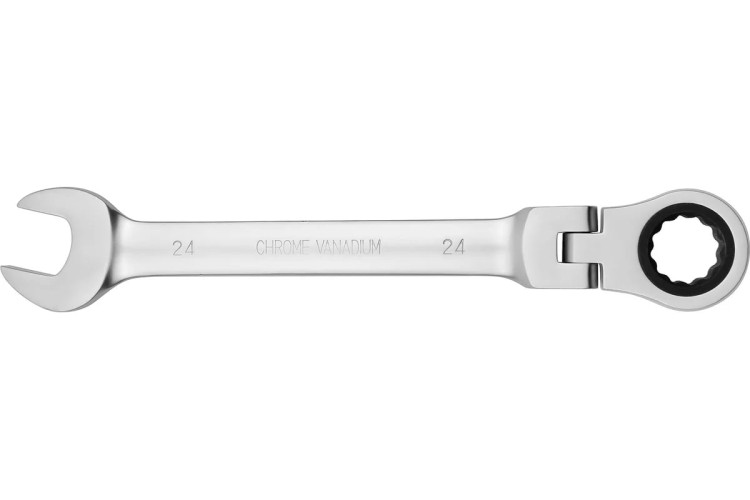 Ключ комбинированный AV Steel AV-315224 трещоточный с шарниром, 24 мм