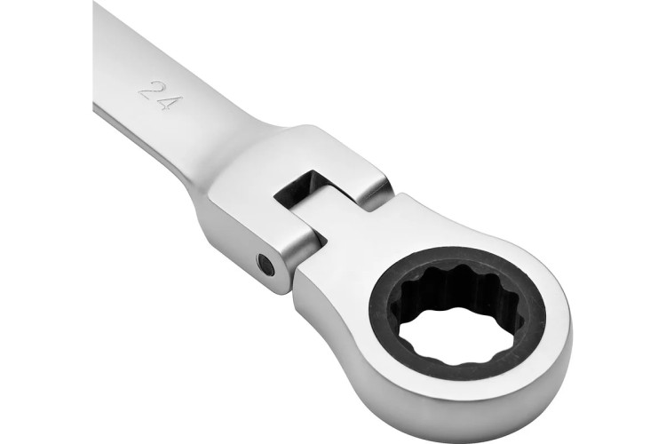 Ключ комбинированный AV Steel AV-315224 трещоточный с шарниром, 24 мм - изображение 4