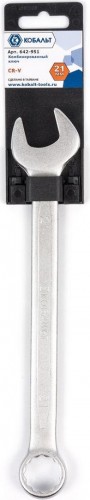 Ключ комбинированный Кобальт 642-951 21 мм cr-v - изображение 2