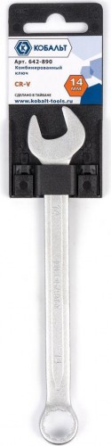 Ключ комбинированный Кобальт 642-890 14 мм cr-v - изображение 2