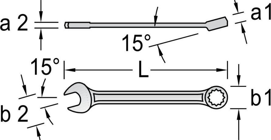 Ключ комбинированный Norgau тип N7L удлиненный 36 мм 060227036 - изображение 2